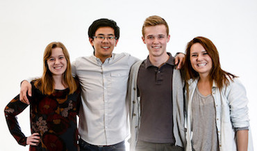 Our team included, form left to right, Anna Rowland, Bowen Yang, Jay Horton, and Caroline Youngs. Anna is our website and content manager, I (Bowen) am the product developer, Jay is the presentation and design specialist, and Caroline is our branding and management lead.